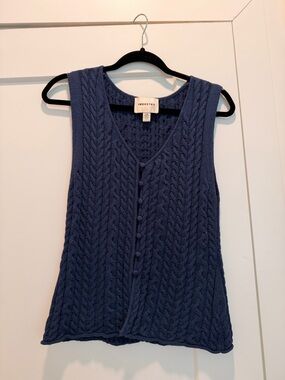 INDUSTRY Navy Cable-Knit Button-Front Tank